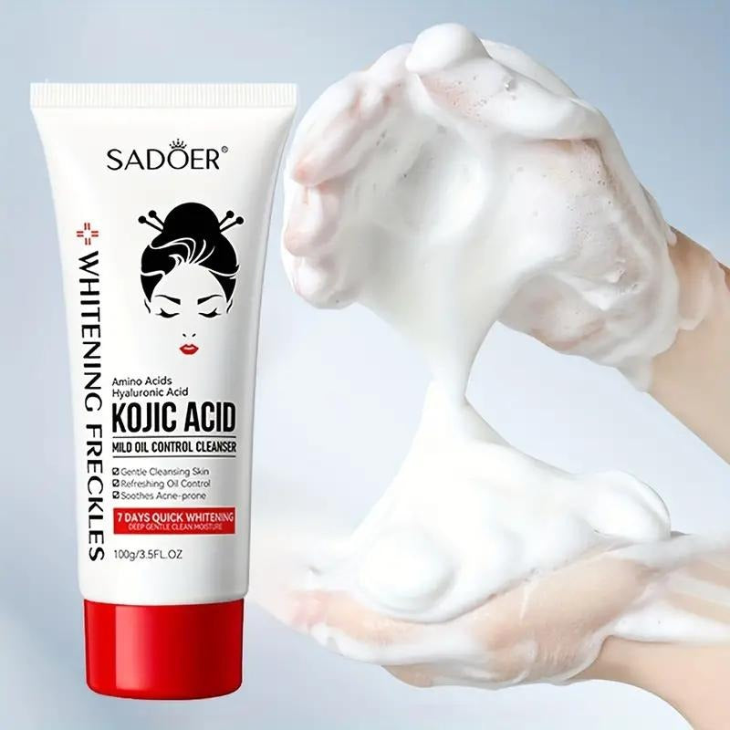 Sadoer kojic acid mild oil control cleanser tube with foam for brightening