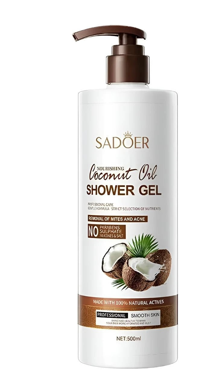 SADOER Nourishing Coconut Oil Mites & Acne Removal Shower Gel 500ml - Buy Online in Pakistan at Cosmia.pk