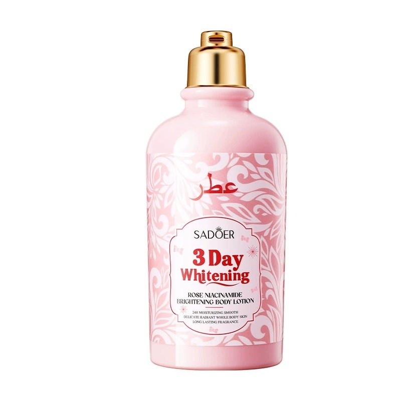Sadoer 3 Day Whitening Rose Niacinamide Brightening Body Lotion 250ml pink bottle - rose niacinamide, 24H moisturizing, long-lasting fragrance