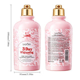 Sadoer Rose Niacinamide Brightening Body Lotion 250ml size chart and ingredients back label