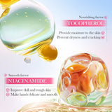 Sadoer Sakura hand cream ingredients graphic - tocopherol vitamin E and niacinamide
