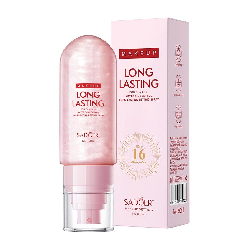 Sadoer Long Lasting Matte Oil-Control Setting Spray 90ml bottle and box - 16H makeup lock for oily skin