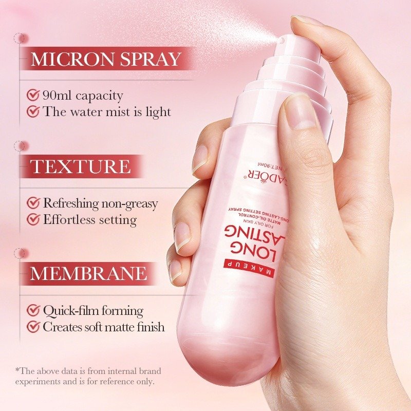 Sadoer Long Lasting Setting Spray 90ml micron spray texture and membrane graphic