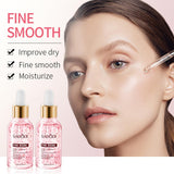 Sadoer The Rose essence serum bottles with model for smooth bright skin
