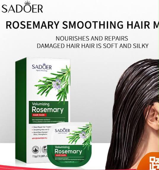 SADOER Volumizing Rosemary Hair Mask 8 pods box - 7.5g mini pods deep repair hair treatment