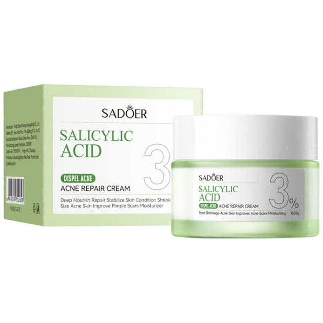 SADOER Salicylic Acid 3% Acne Repair Cream 50g - Buy Online in Pakistan at Cosmia.pk - acne repair cream jar