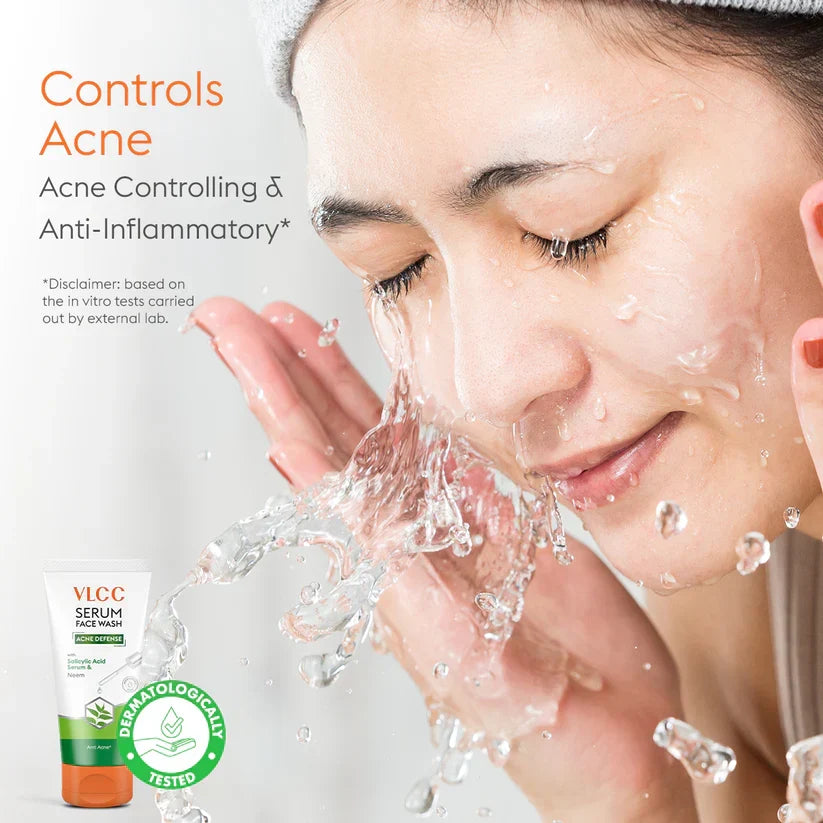 VLCC Acne Defense Serum Face Wash with Salicylic Acid Serum & Neem - 150ml - Buy Online in Pakistan at Cosmia.pk