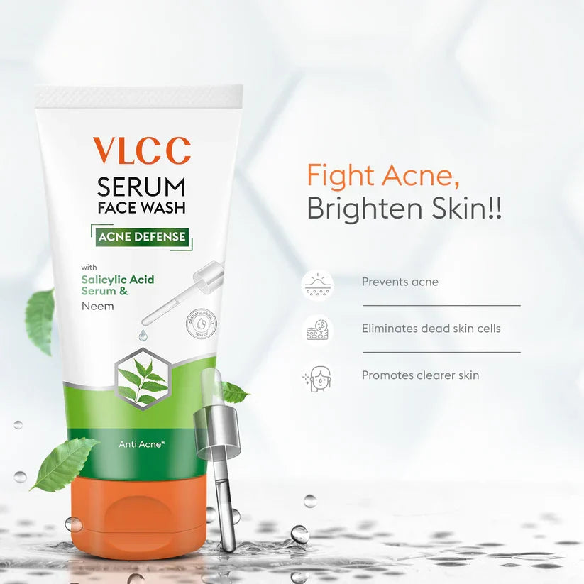 VLCC Acne Defense Serum Face Wash with Salicylic Acid Serum & Neem - 150ml - Buy Online in Pakistan at Cosmia.pk