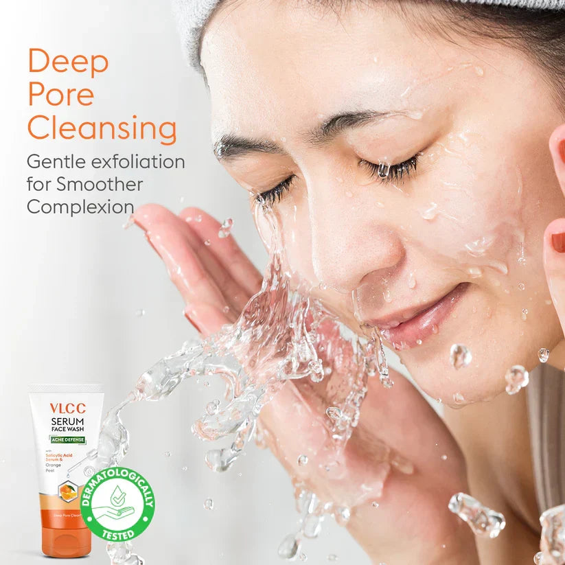 VLCC Acne Defense Serum Face Wash with Salicylic Acid Serum & Orange Peel - 150ml - Buy Online in Pakistan at Cosmia.pk