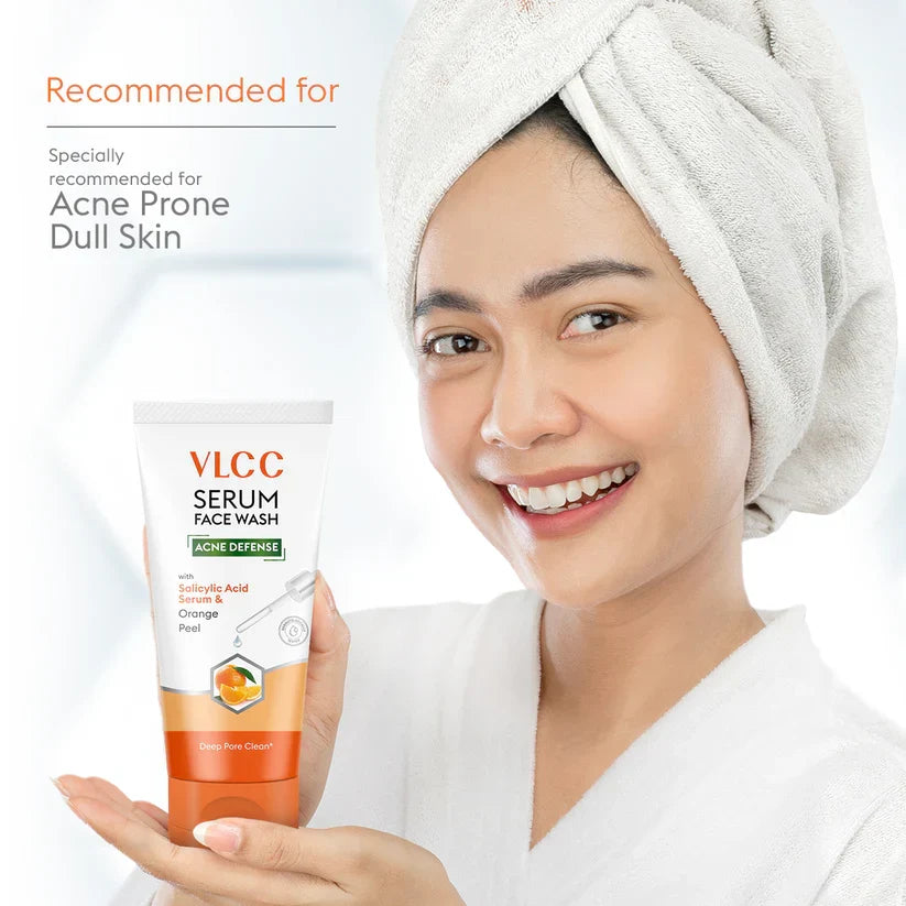 VLCC Acne Defense Serum Face Wash with Salicylic Acid Serum & Orange Peel - 150ml - Buy Online in Pakistan at Cosmia.pk