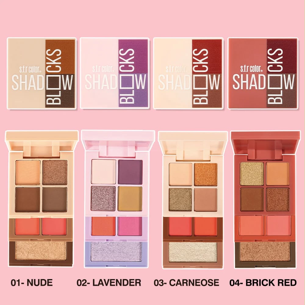 SFR Color Shadow Blocks 3 in 1 Makeup Kit all 4 shades - SFR Color Shadow Blocks 3 in 1 Makeup Kit - Buy Online in Pakistan at Cosmia.pk