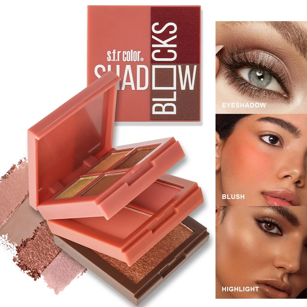 SFR Color Shadow Blocks 04 Brick Red eyeshadow blush highlighter - SFR Color Shadow Blocks 3 in 1 Makeup Kit - Buy Online in Pakistan at Cosmia.pk