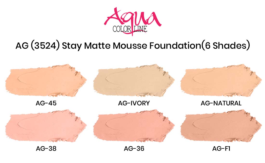 Aqua Color Line Stay Matte Mousse Foundation - Buy Online in Pakistan at Cosmia.pk