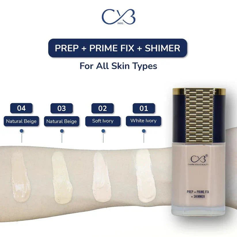 CVB Prep + Prime Fix + Shimmer Foundation – 40ml - Buy Online in Pakistan at Cosmia.pk