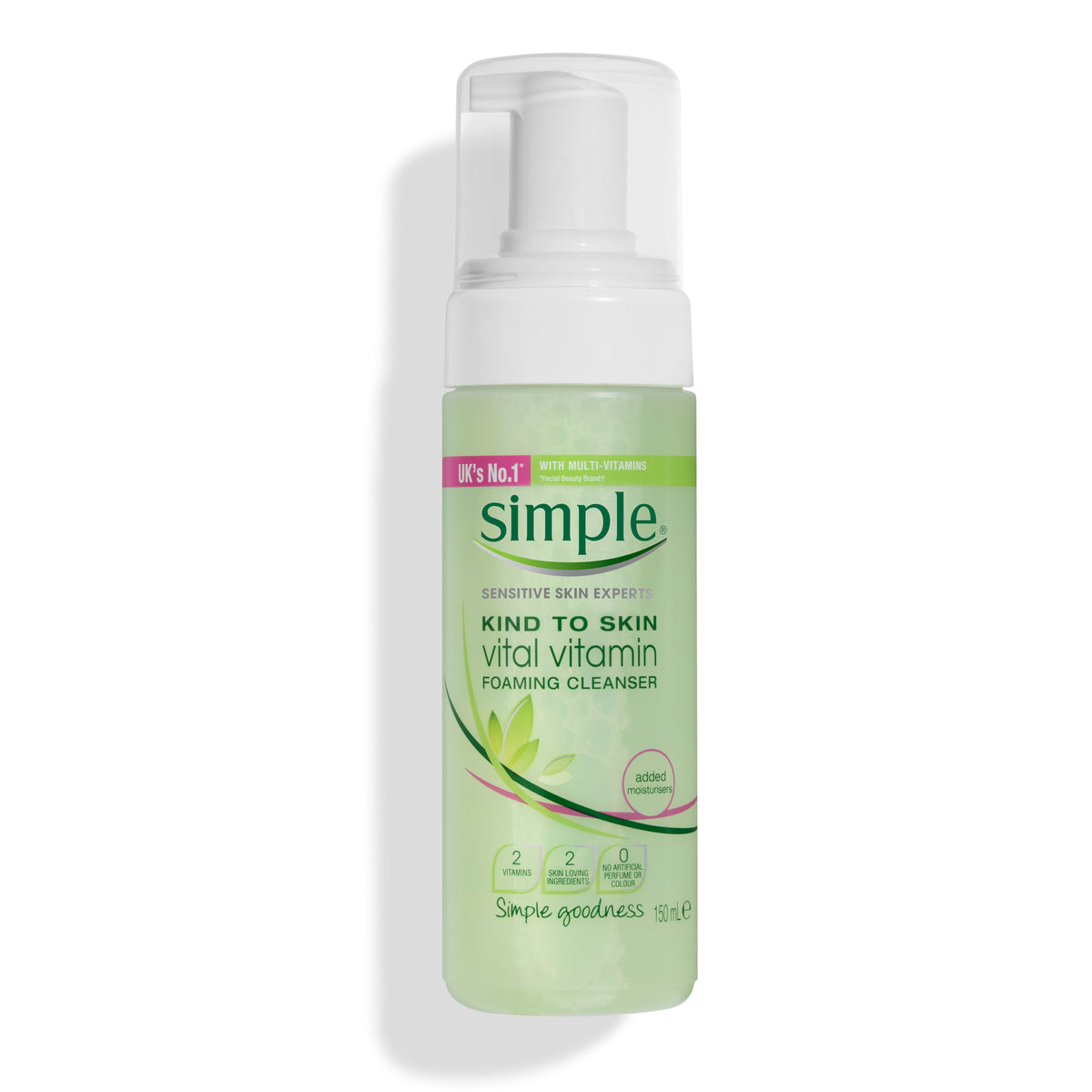 Simple vital vitamin foaming cleanser gentle daily face wash