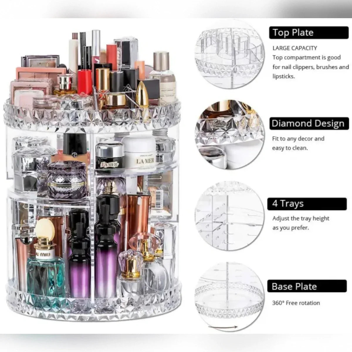 360° Rotating Cosmetic Organizer - Buy Online in Pakistan at Cosmia.pk
