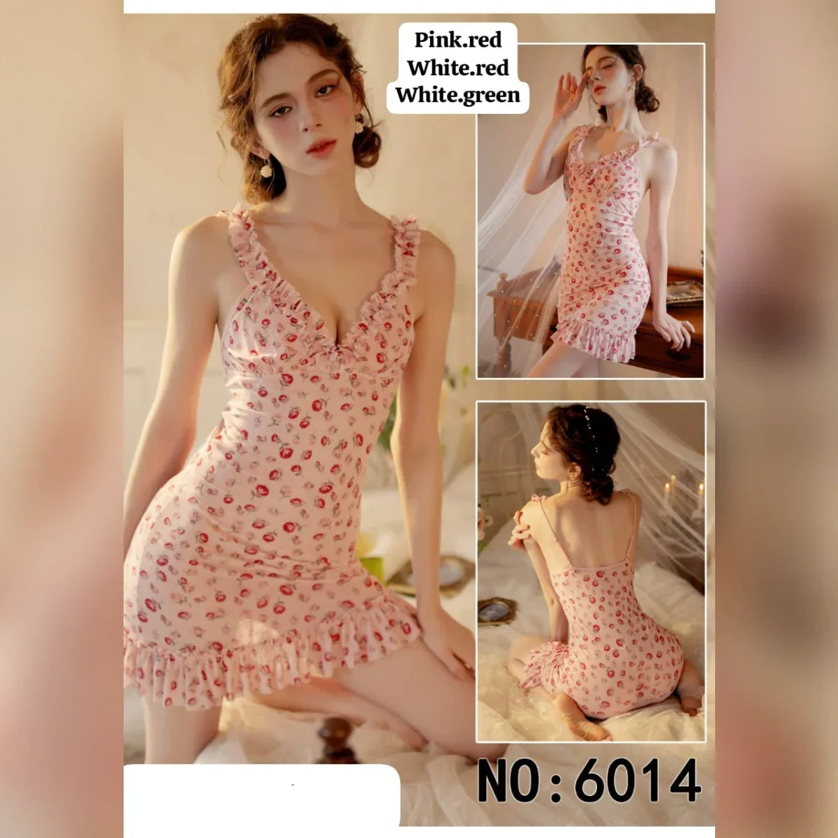 Pink Floral Lingerie with ruffle-trim - Buy Online in Pakistan at Cosmia.pk
