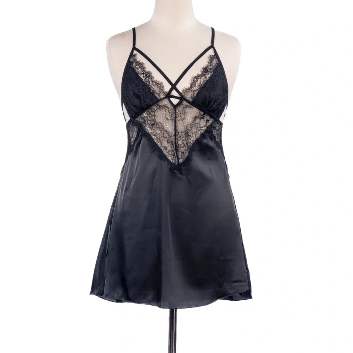 Midnight Allure Satin & Lace Slip Dress - 6016 - Buy Online in Pakistan at Cosmia.pk