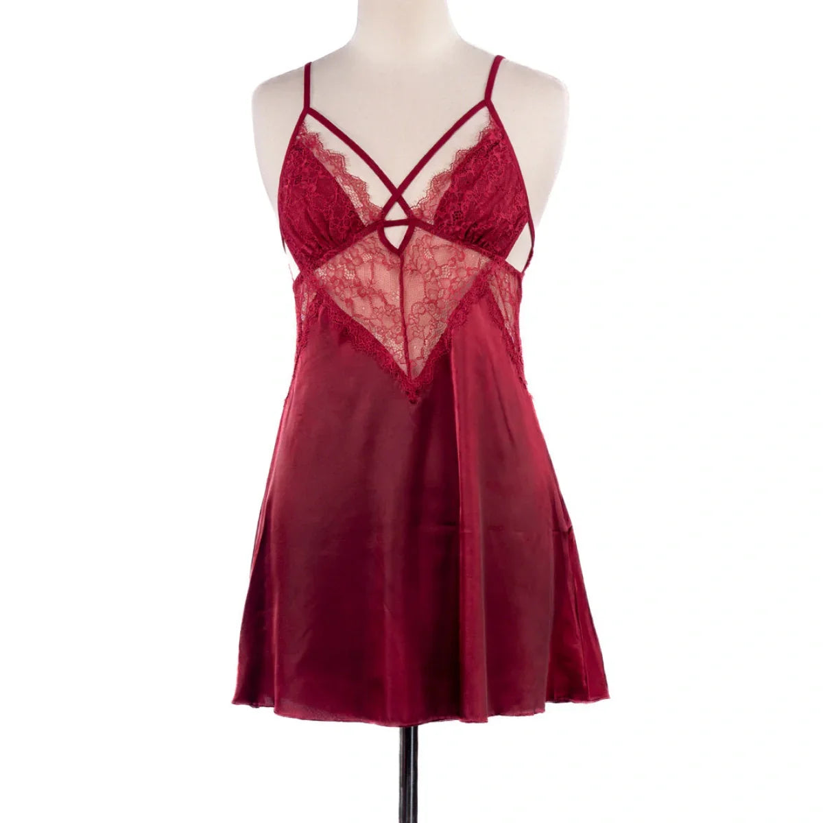 Midnight Allure Satin & Lace Slip Dress - 6016 - Buy Online in Pakistan at Cosmia.pk