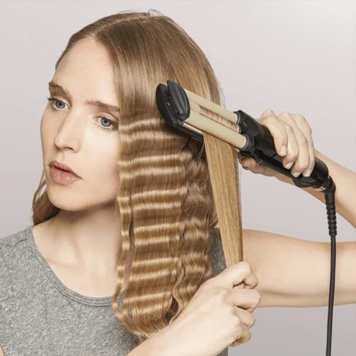 Kemei KM-2022 Hair Curling Ceramic 3 Barrel Clamp Curler - Buy Online in Pakistan at Cosmia.pk