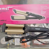 Kemei KM-2022 Hair Curling Ceramic 3 Barrel Clamp Curler - Buy Online in Pakistan at Cosmia.pk