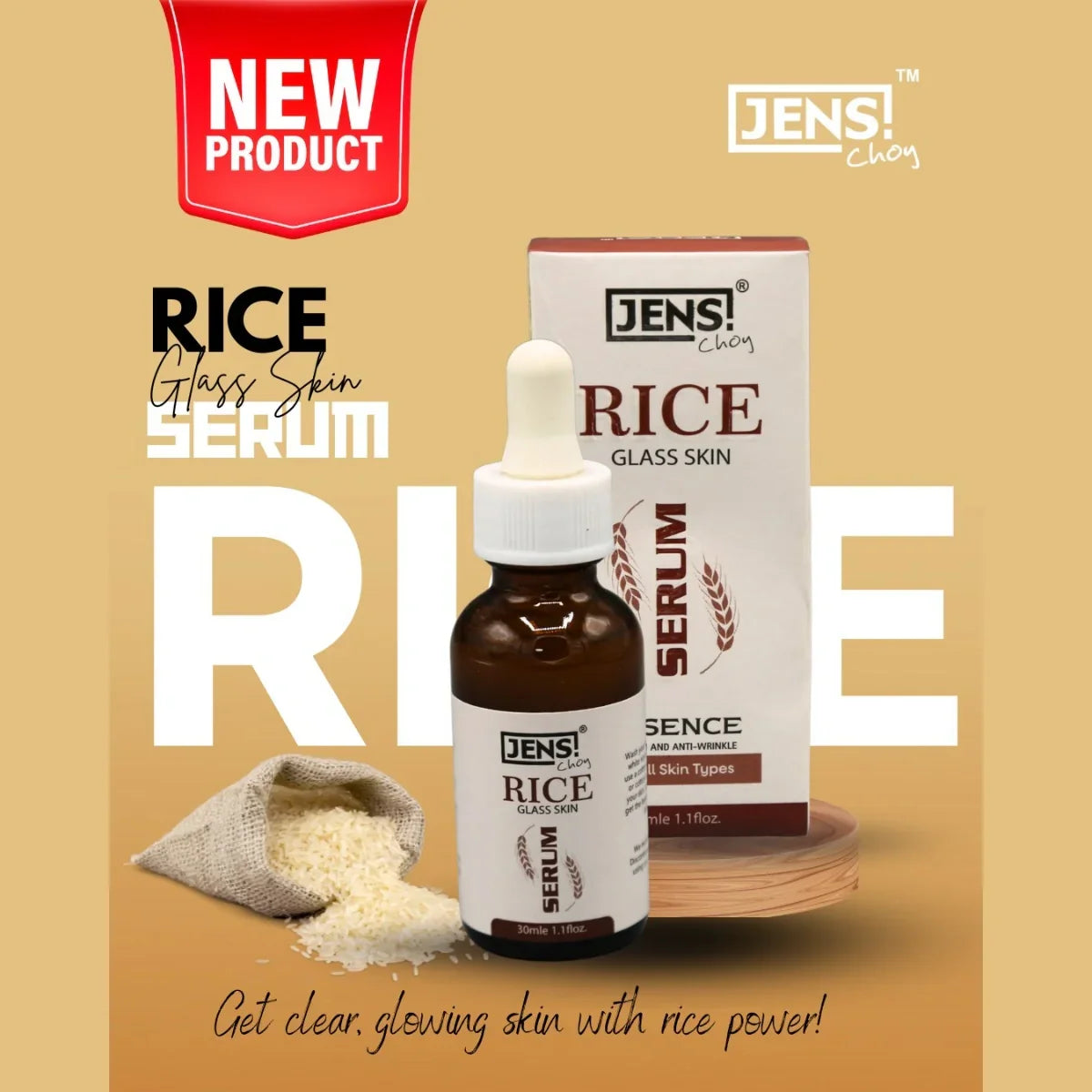 JENS CHOY Rice Glass Skin Serum - 30ml - Buy Online in Pakistan at Cosmia.pk