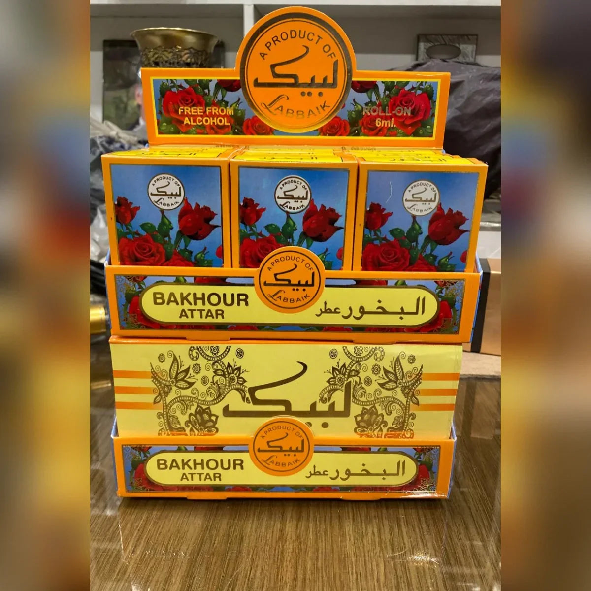 Original labbaik Al-bakhoor attar With Tasbeeh - 6ml (Pack of 6) - Buy Online in Pakistan at Cosmia.pk