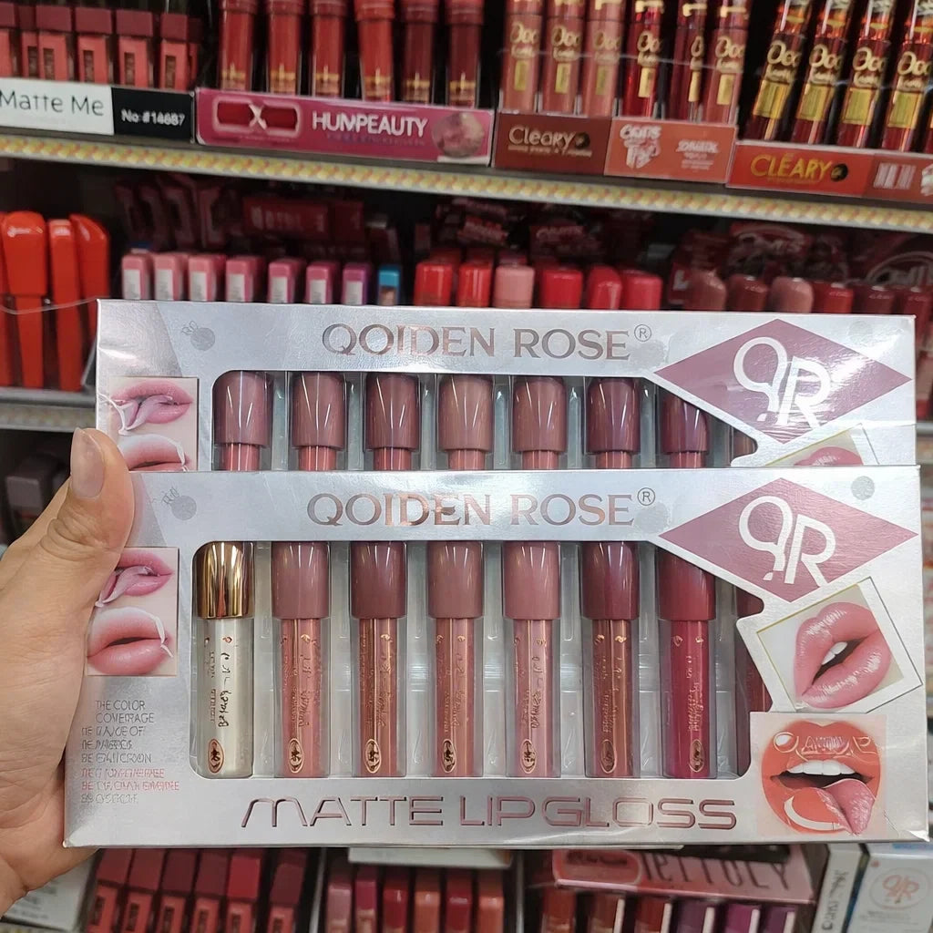 Qoiden Rose Matte Lipgloss - 12 Pcs - Buy Online in Pakistan at Cosmia.pk