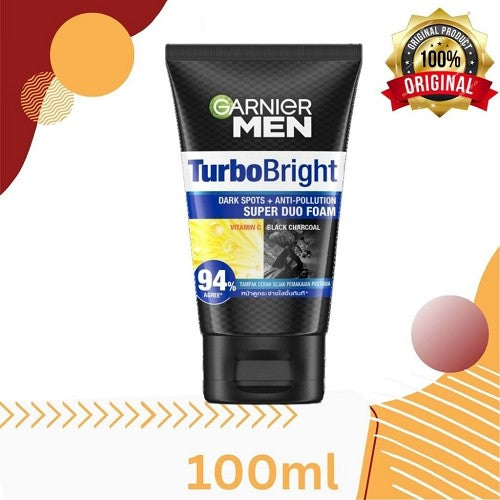 Garnier Face Wash Turbo Bright  Super Duo Foam Vitamin C - 100gm - Buy Online in Pakistan at Cosmia.pk