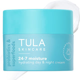 TULA 24-7 Moisture Hydrating Day and Night Cream 1.5oz jar with swatch — probiotic moisturizer Pakistan