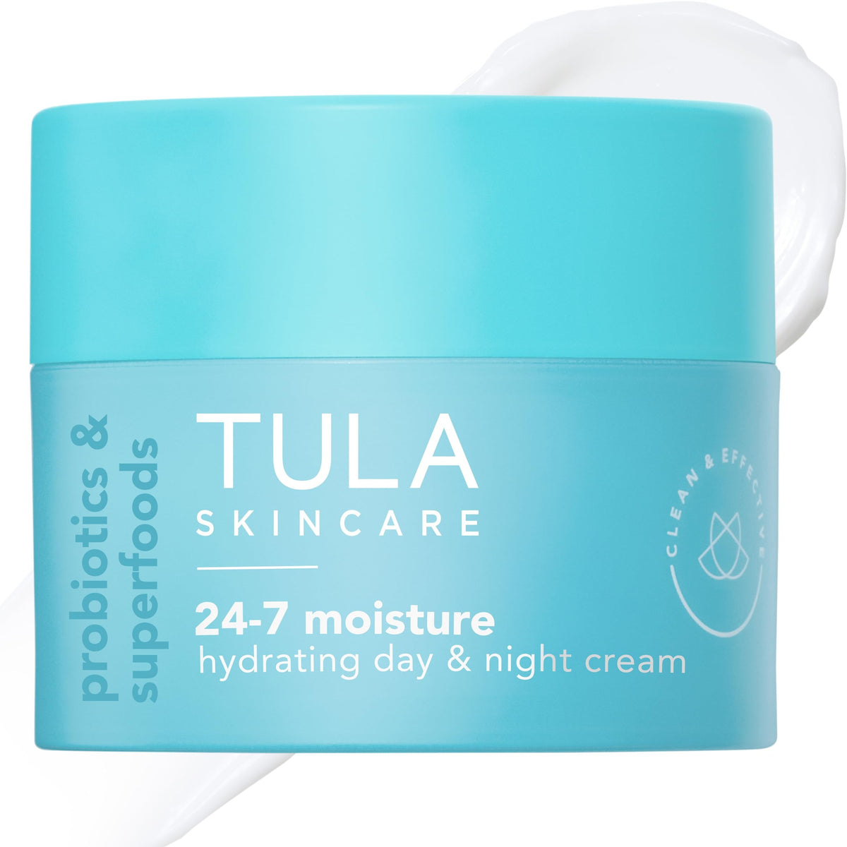 TULA 24-7 Moisture Hydrating Day and Night Cream 1.5oz jar with swatch — probiotic moisturizer Pakistan