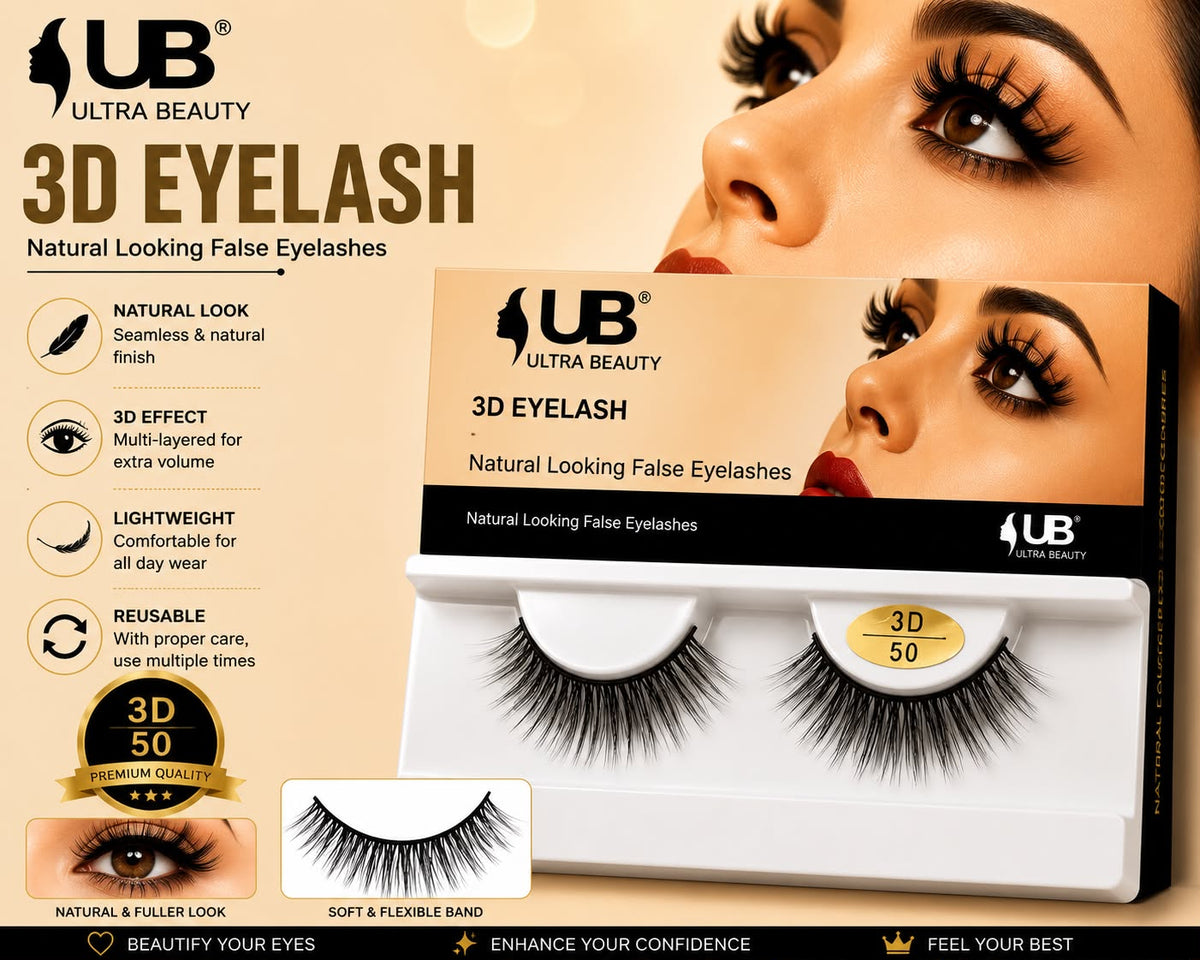 Ultra Beauty 3D eyelash style 50 — natural looking false eyelashes online in Pakistan