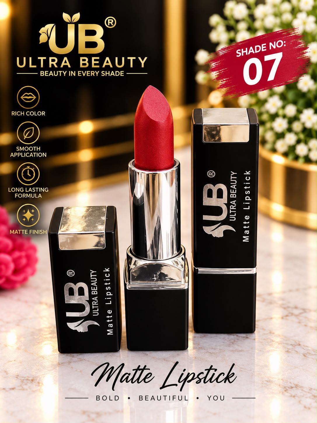 Ultra Beauty Matte Lipstick shade 07 — matte lipstick shade 07 online in Pakistan