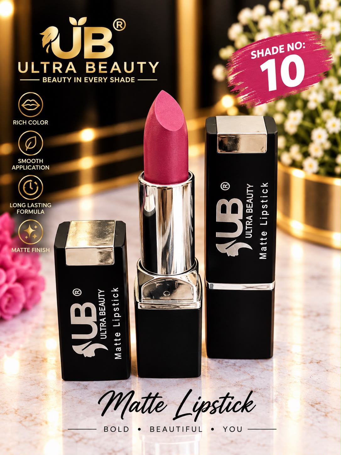 Ultra Beauty Matte Lipstick shade 10 — matte lipstick shade 10 online in Pakistan