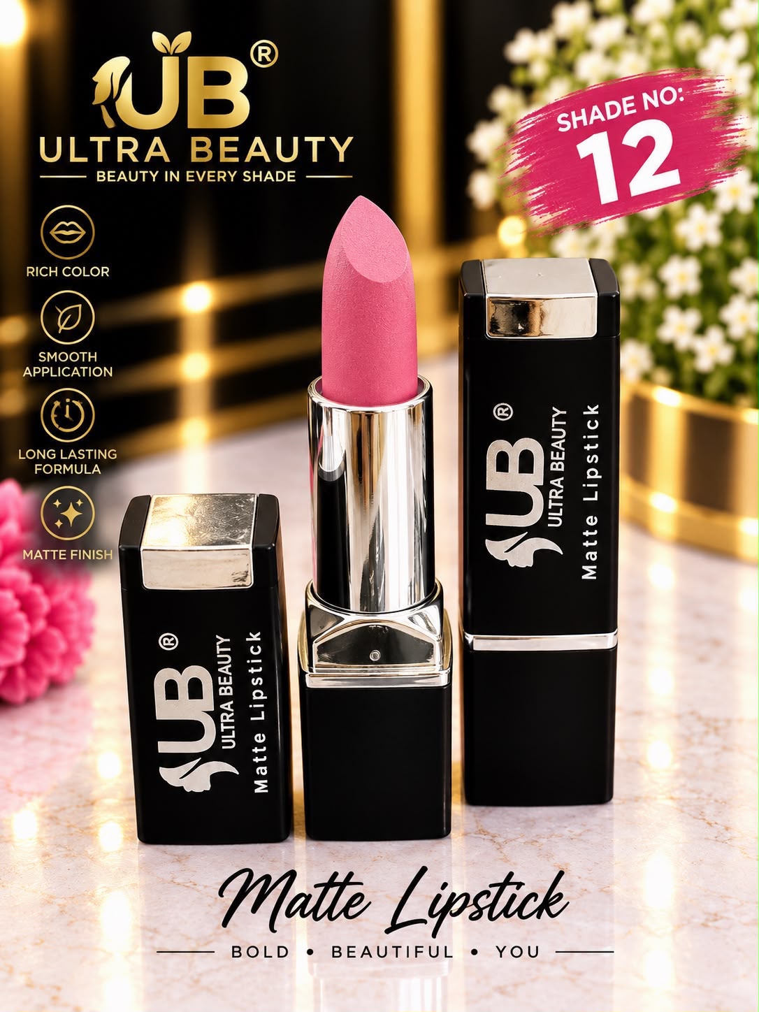 Ultra Beauty Matte Lipstick shade 12 — matte lipstick shade 12 online in Pakistan
