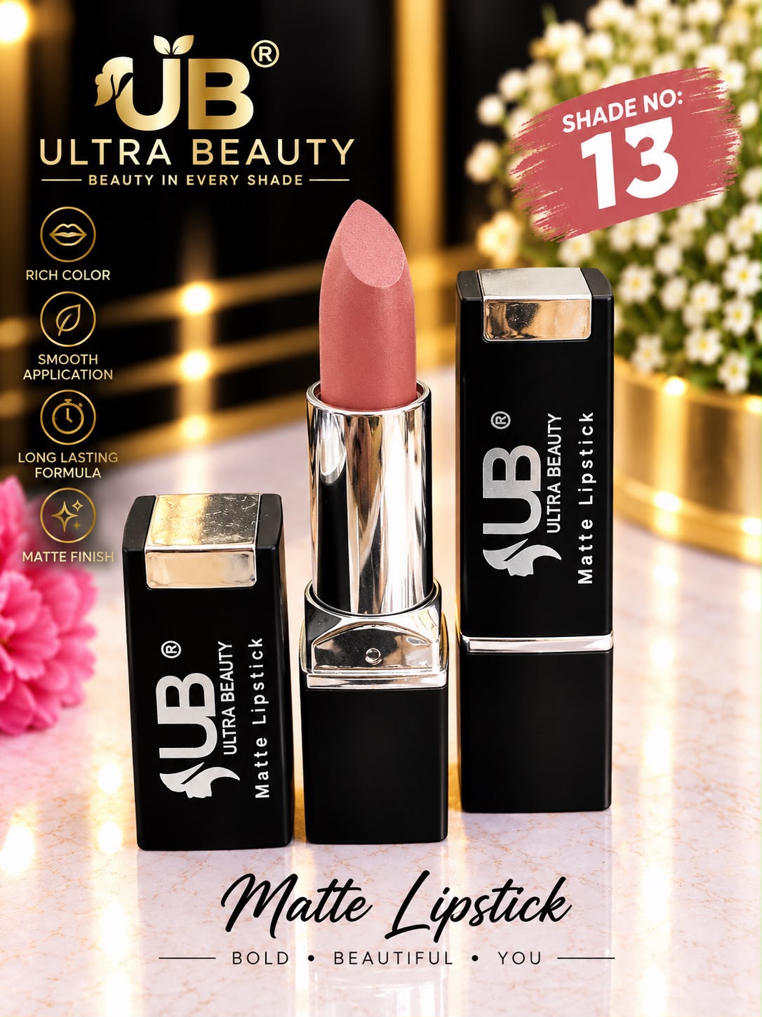 Ultra Beauty Matte Lipstick shade 13 — matte lipstick shade 13 online in Pakistan