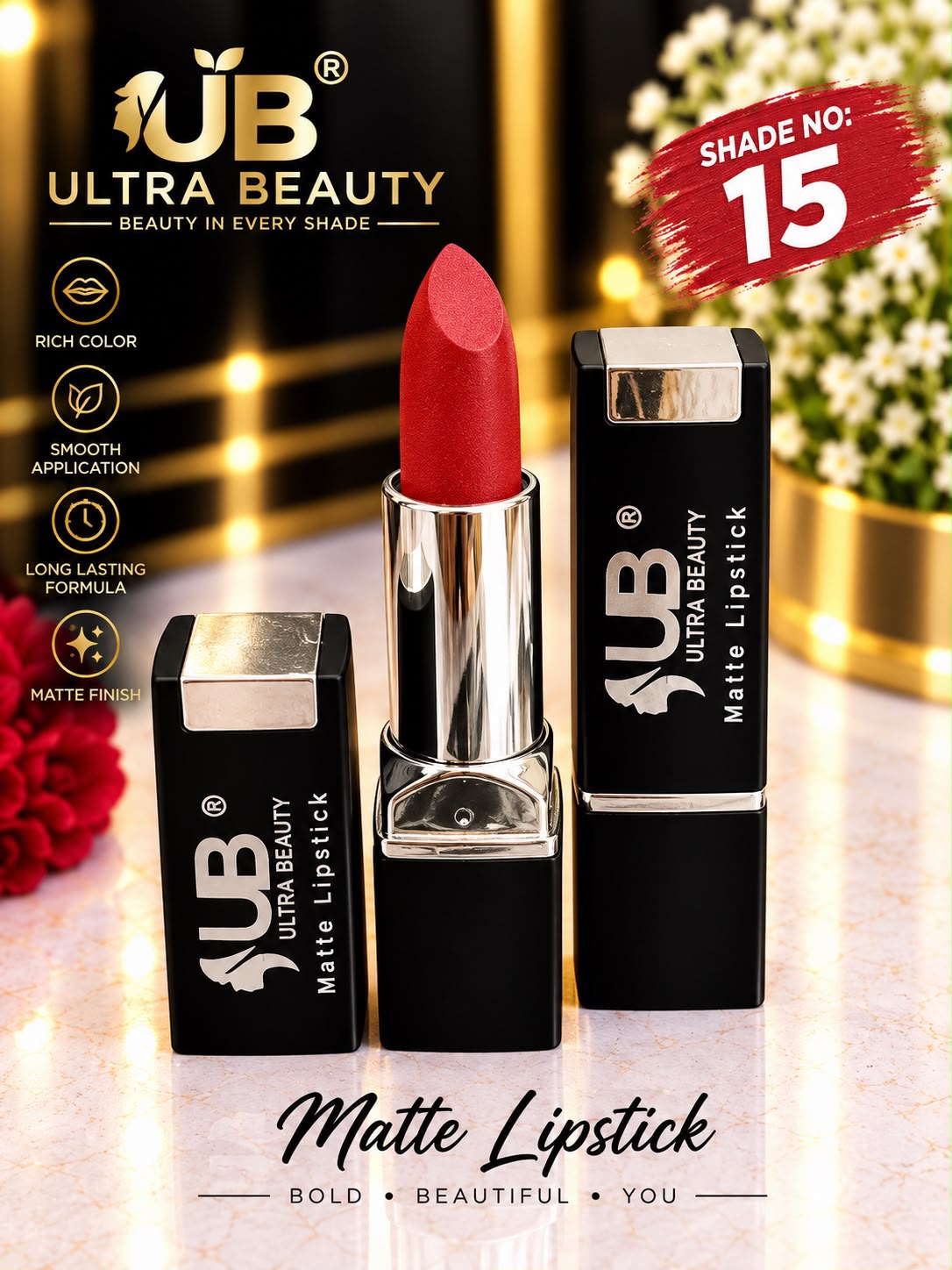 Ultra Beauty Matte Lipstick shade 15 — matte lipstick shade 15 online in Pakistan