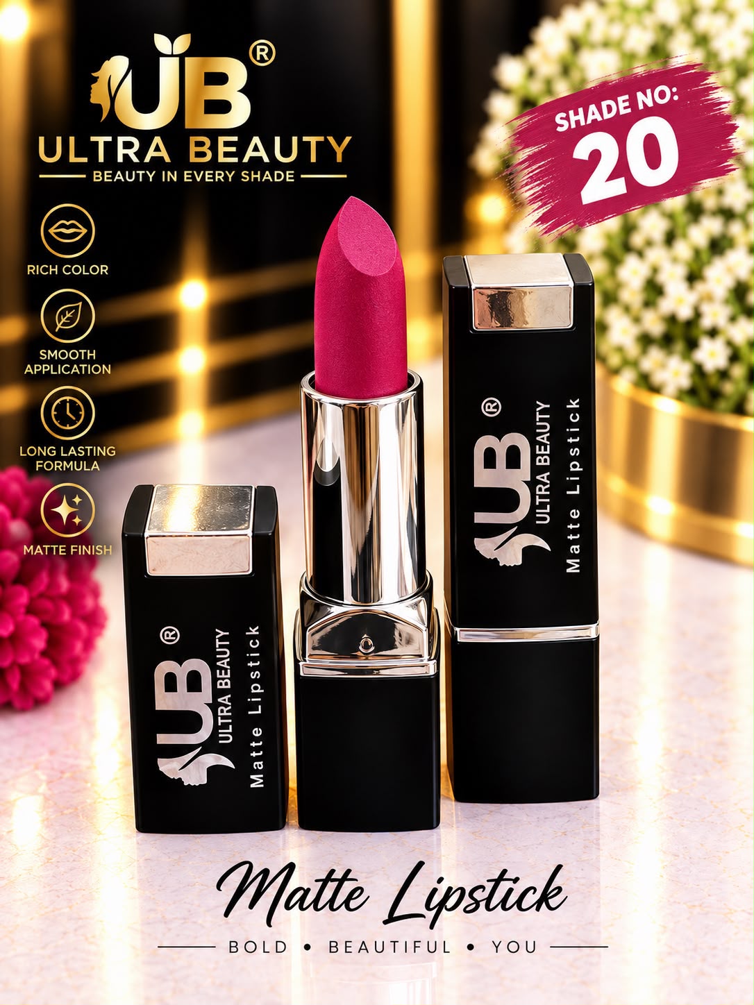 Ultra Beauty Matte Lipstick shade 20 — matte lipstick shade 20 online in Pakistan