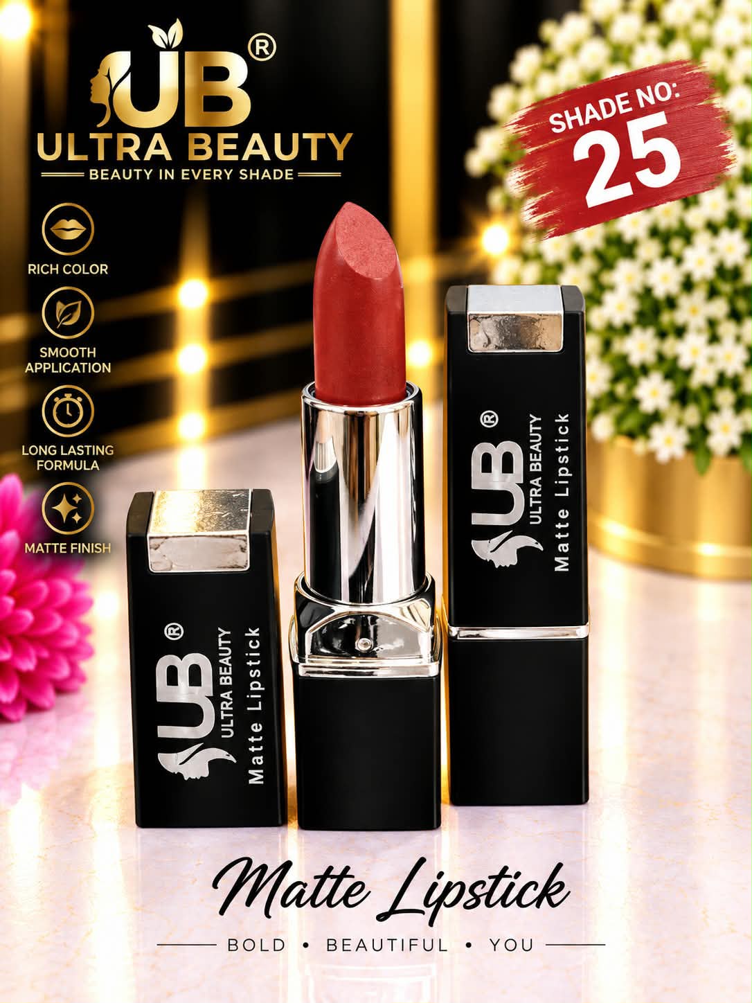 Ultra Beauty Matte Lipstick shade 25 — matte lipstick shade 25 online in Pakistan