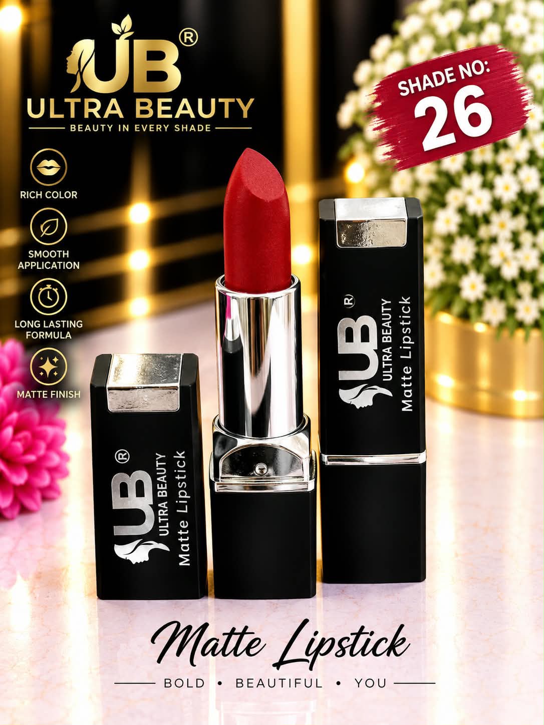 Ultra Beauty Matte Lipstick shade 26 — matte lipstick shade 26 online in Pakistan
