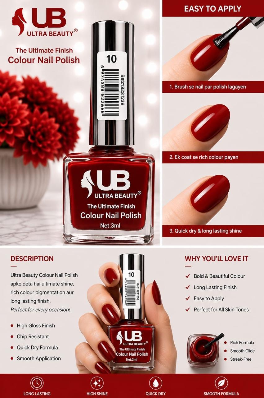 Ultra Beauty nail polish shade 10 — the ultimate finish colour nail polish online in Pakistan