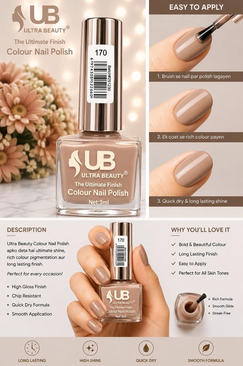 Ultra Beauty nail polish shade 170 — the ultimate finish colour nail polish online in Pakistan