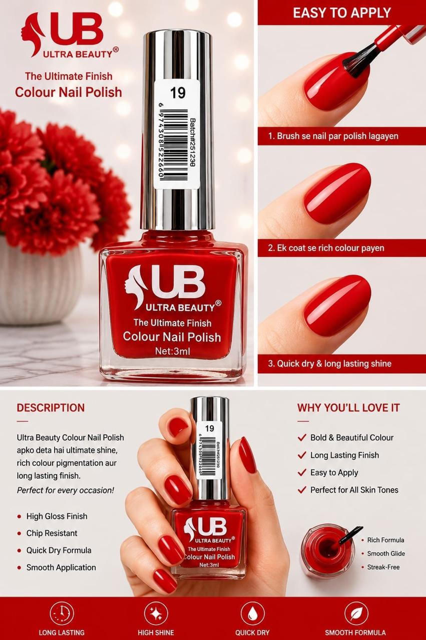 Ultra Beauty nail polish shade 19 — the ultimate finish colour nail polish online in Pakistan