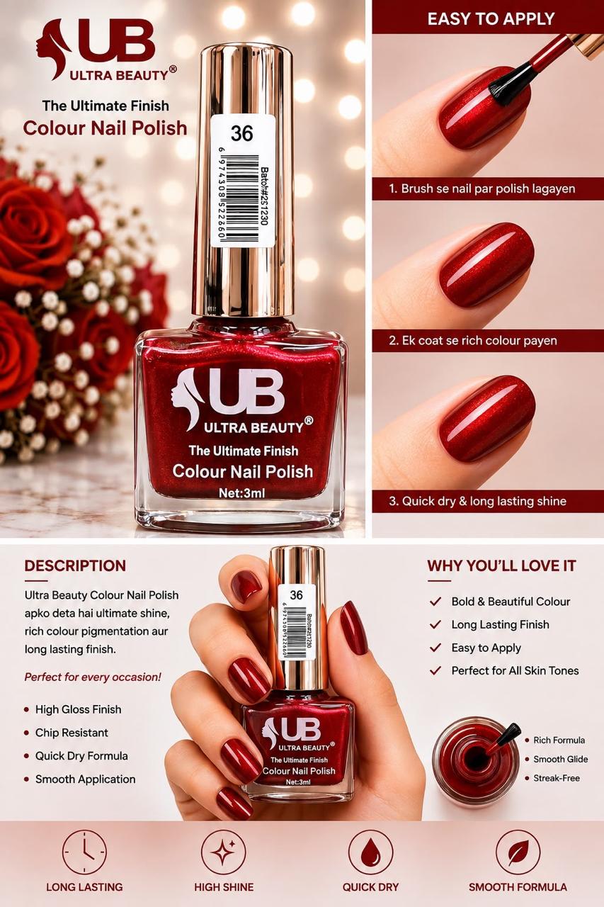 Ultra Beauty nail polish shade 36 — the ultimate finish colour nail polish online in Pakistan