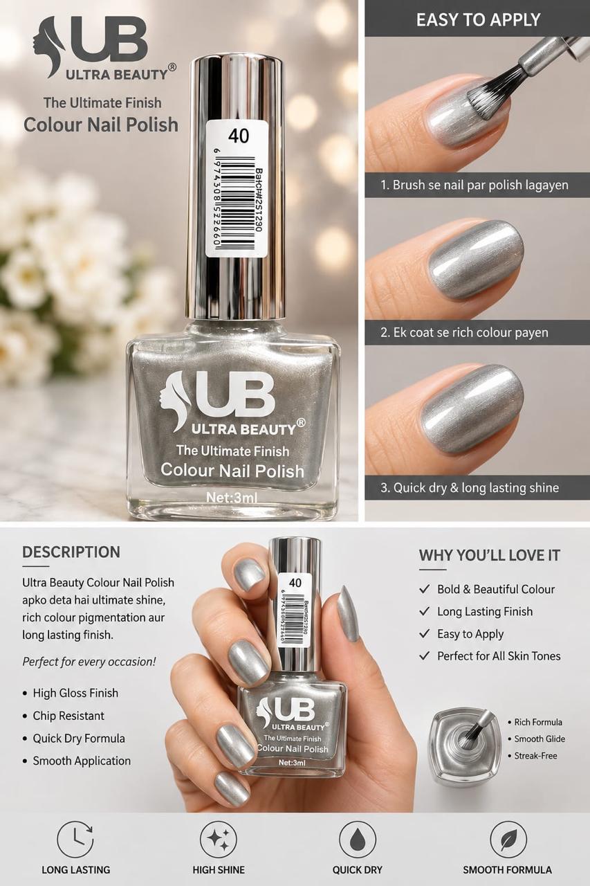 Ultra Beauty nail polish shade 40 — the ultimate finish colour nail polish online in Pakistan