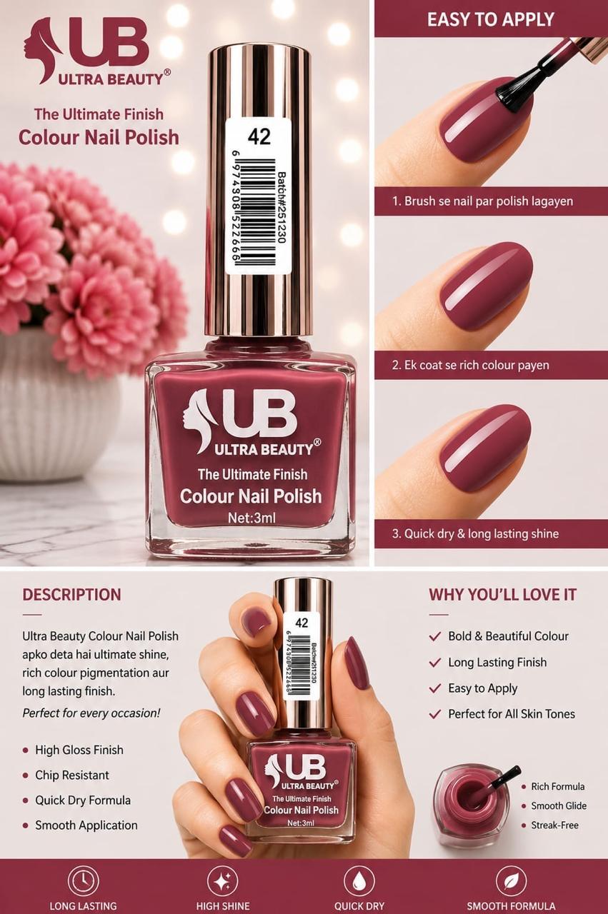 Ultra Beauty nail polish shade 42 — the ultimate finish colour nail polish online in Pakistan