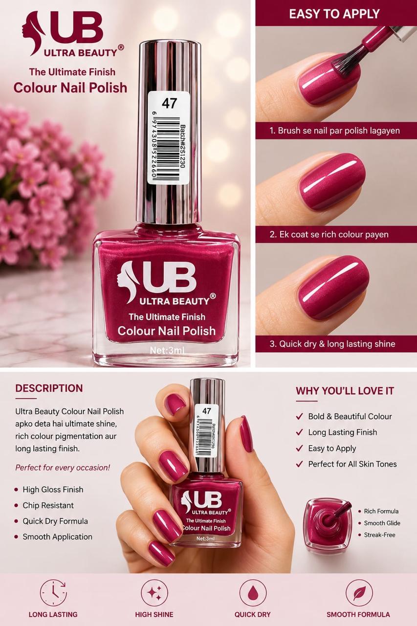 Ultra Beauty nail polish shade 47 — the ultimate finish colour nail polish online in Pakistan