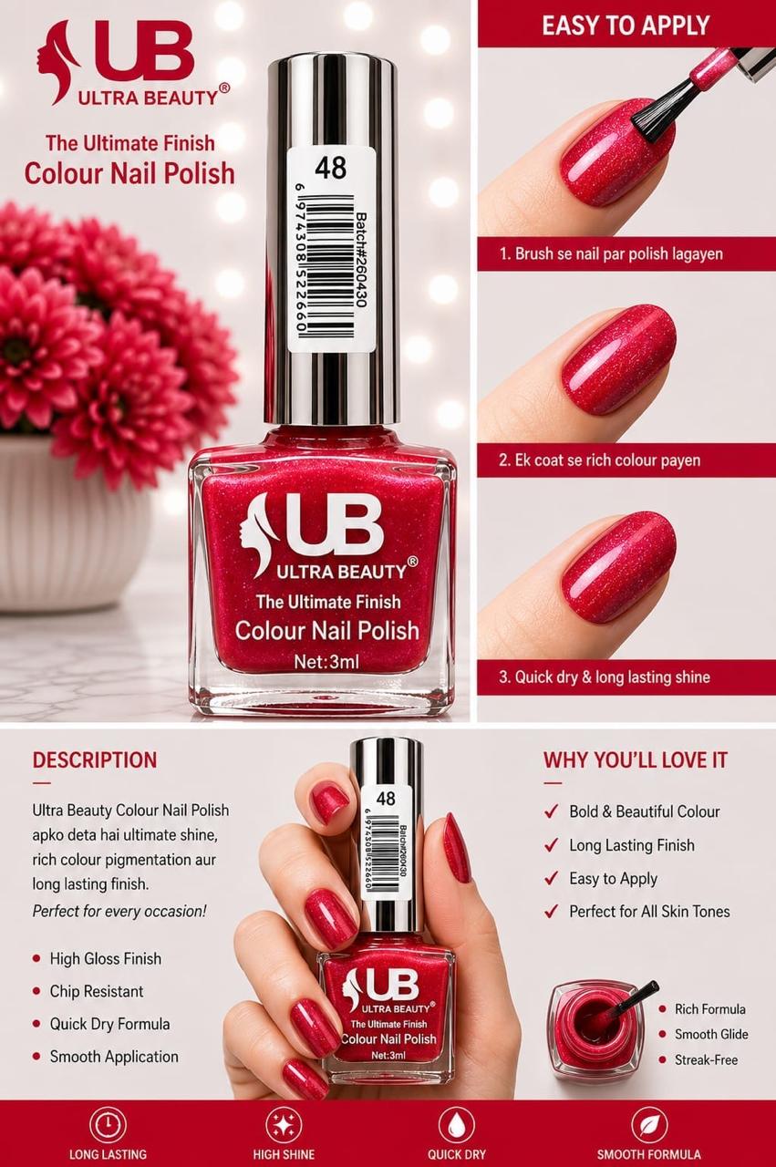 Ultra Beauty nail polish shade 48 — the ultimate finish colour nail polish online in Pakistan