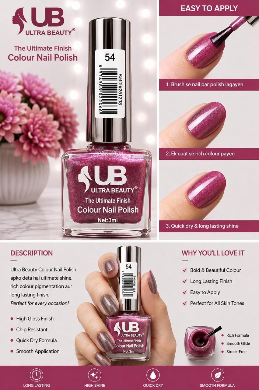 Ultra Beauty nail polish shade 54 — the ultimate finish colour nail polish online in Pakistan
