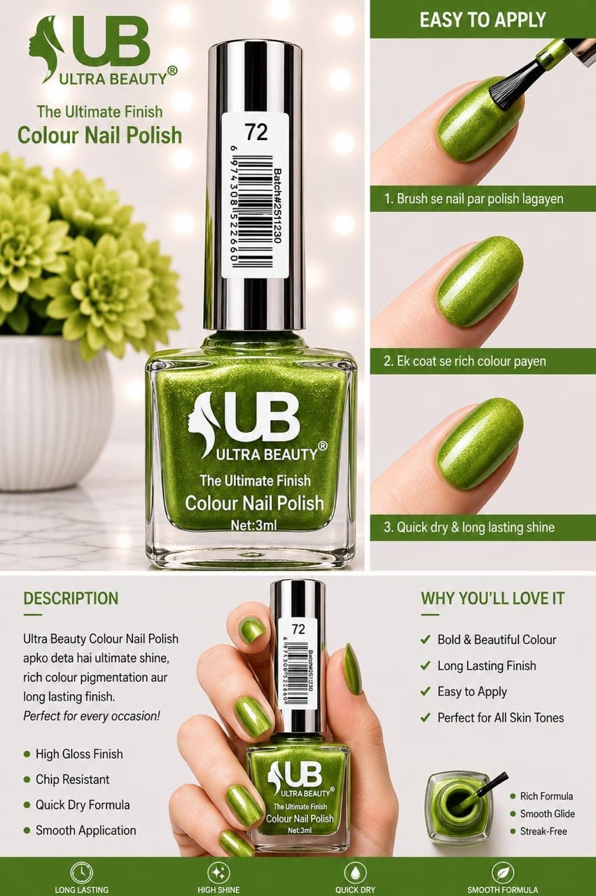 Ultra Beauty nail polish shade 72 — the ultimate finish colour nail polish online in Pakistan